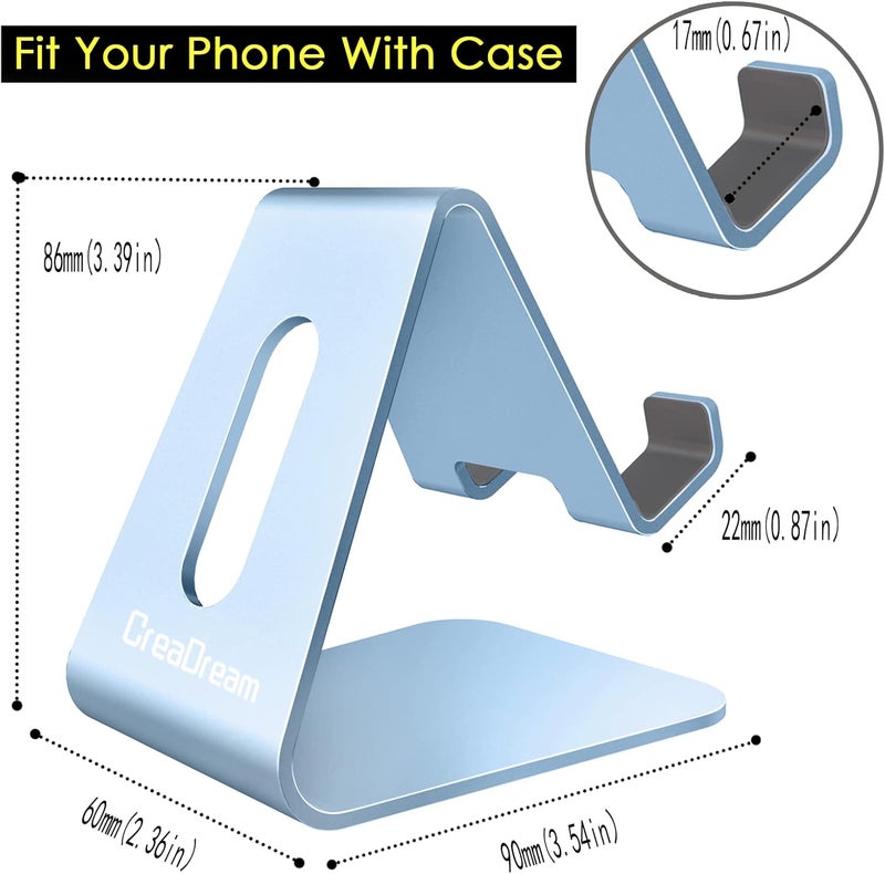 CreaDream Cell Phone Stand, Cradle, Holder, Aluminum Desktop Stand Compatible with Switch, All Smart Phone, iPhone 11 Pro Xs Max Xr X Se 8 7 6 6s Plus SE, Sierra Blue - Image 5