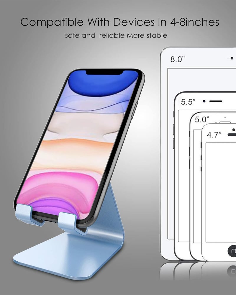 CreaDream Cell Phone Stand, Cradle, Holder, Aluminum Desktop Stand Compatible with Switch, All Smart Phone, iPhone 11 Pro Xs Max Xr X Se 8 7 6 6s Plus SE, Sierra Blue - Image 4