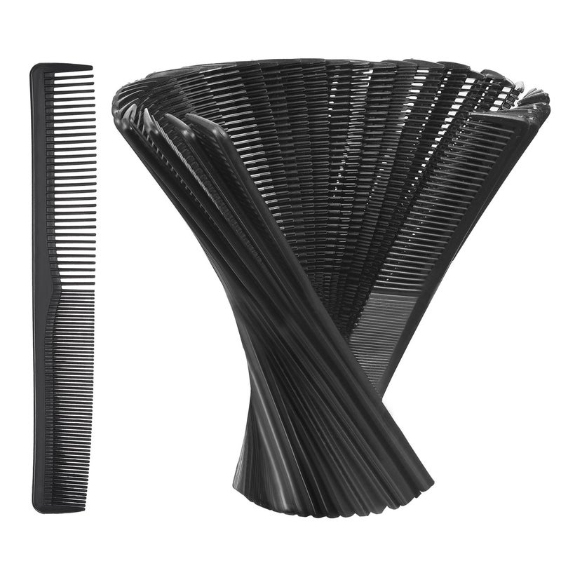 Hestya 36 Pack Hair Comb Bulk 7 Inch Carbon Fiber Cutting Comb All Purpose for Men Women Plastic Hairdressing Styling for Salon or Hotel Hair Care Black