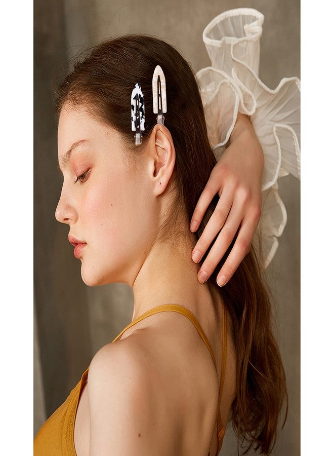 Magicsky 10PCS No Bend Hair Clips for Styling, Acrylic No Crease Curl Small Pin, Bang Barrette Tool for Makeup-Hairstyle Accessories for Women Girls, Leopard White Black - Image 3