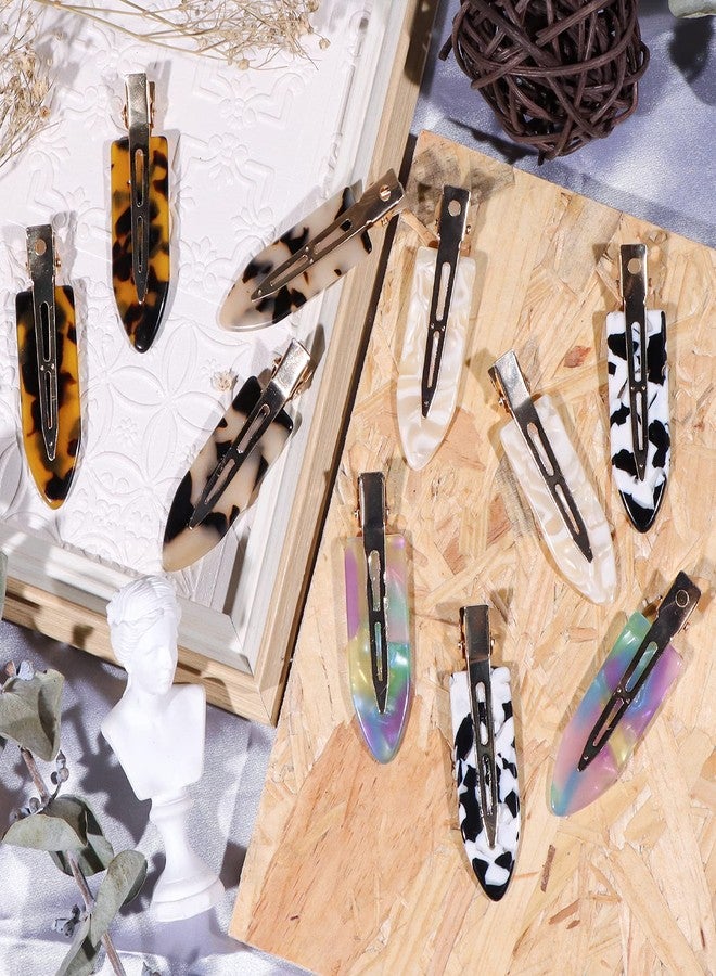 Magicsky 10PCS No Bend Hair Clips for Styling, Acrylic No Crease Curl Small Pin, Bang Barrette Tool for Makeup-Hairstyle Accessories for Women Girls, Leopard White Black - Image 5