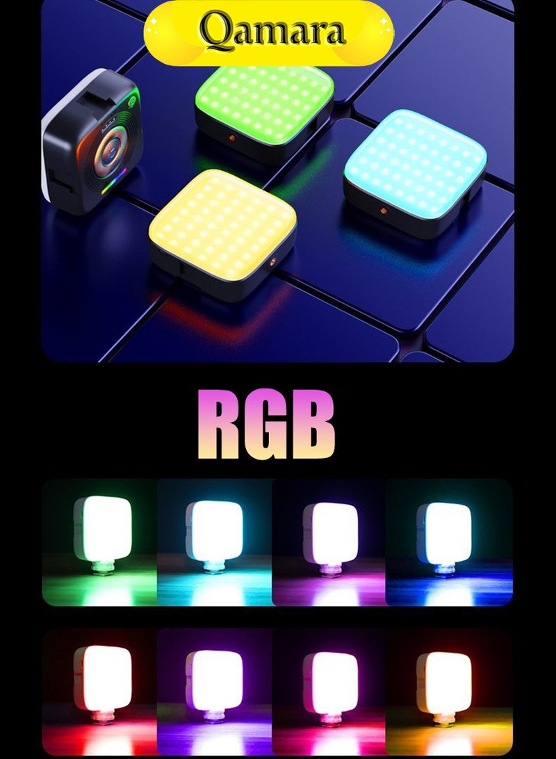 QAMARA RGB LED Video Light, Mini Portable Pocket Size Photography Fill Light, for Phone/Camera/Handheld Vlogging/Outdoor Live Stream/Product Photography, Professional Softbox Studio Light - Image 2