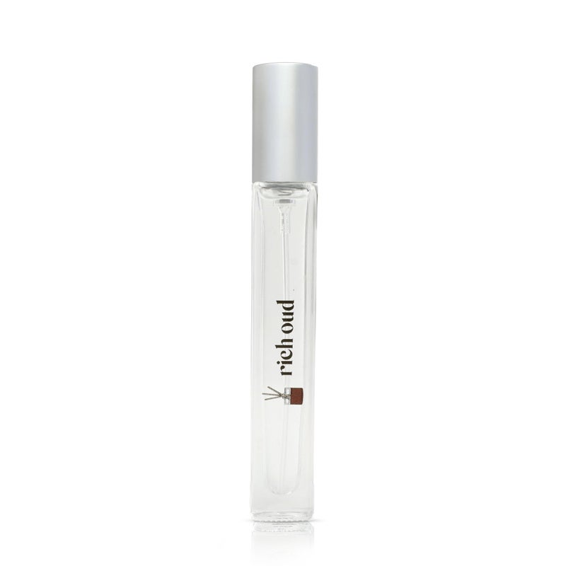 Just Juice Rich Oud - Oud Perfume for Women and Men - Bergamot, Saffron, Amber Perfume - Rich, Woody Mini Travel Size Fragrance - 0.3 oz - Image 1