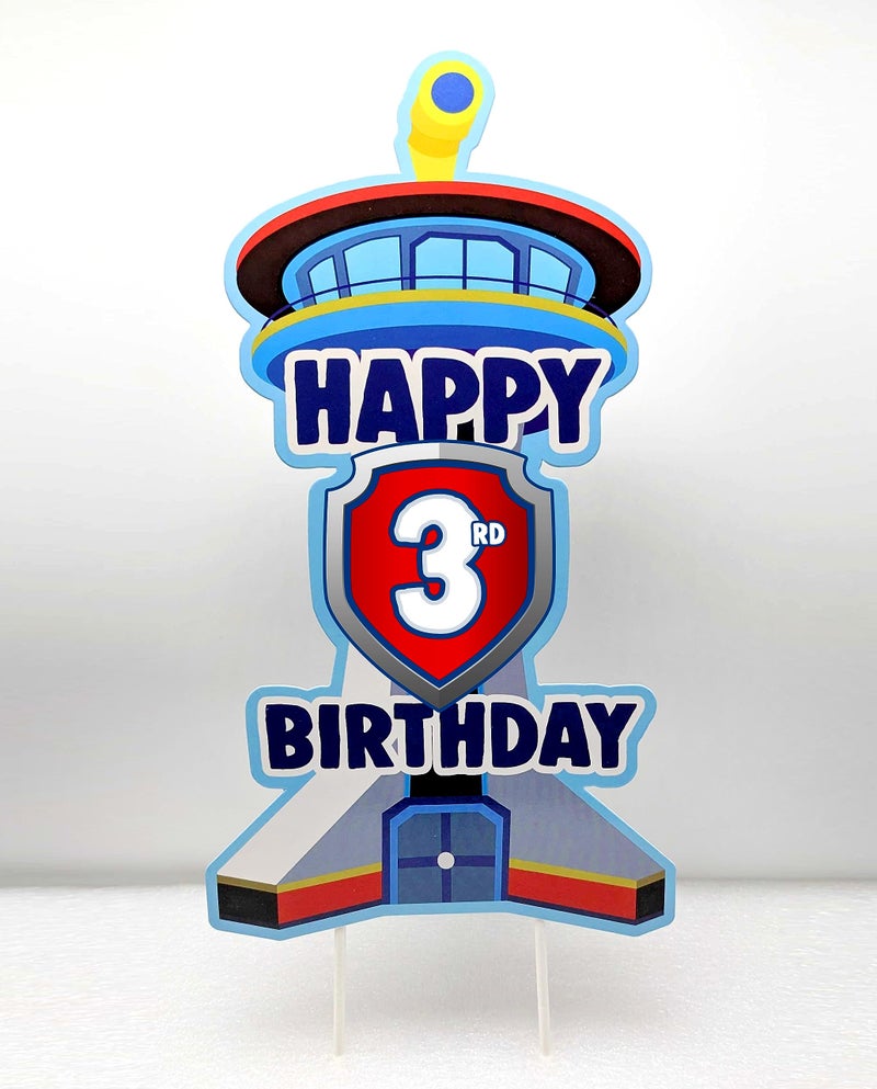 Think Green Fun Custom Age Birthday Cake Topper for Patrol Boys and Girls Party Decorations - Image 2