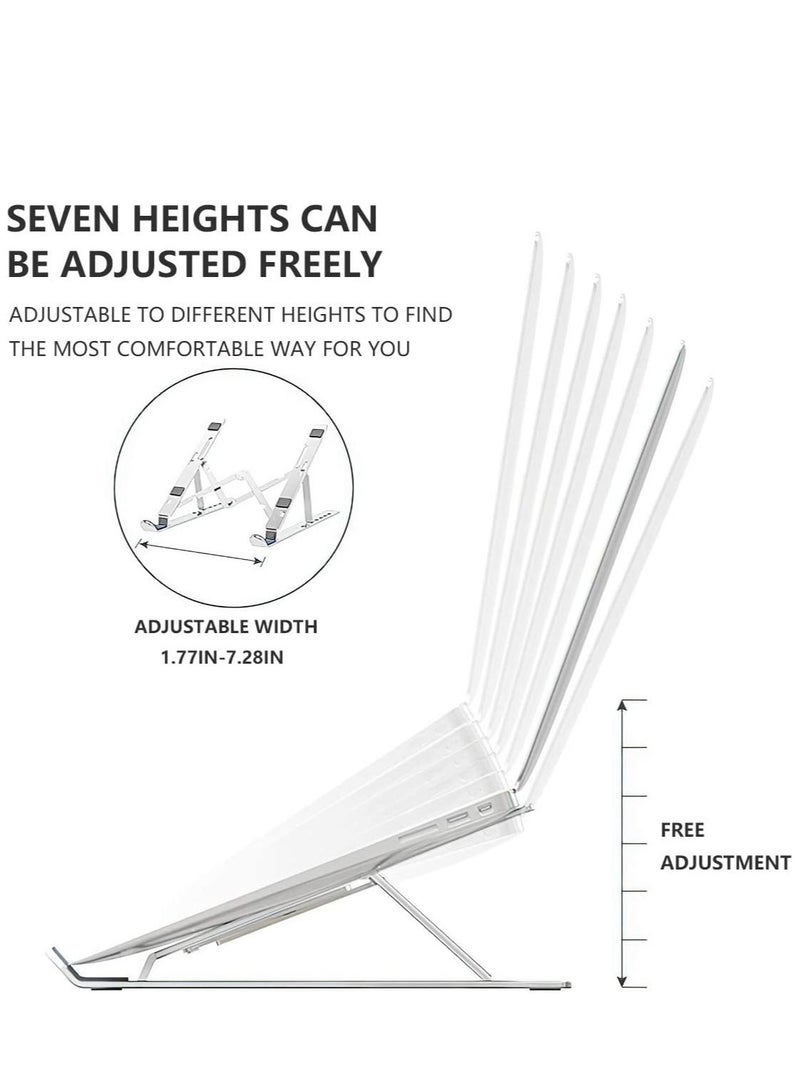 هينغ حامل كمبيوتر محمول قابل للتعديل حامل الكمبيوتر المحمول الناهض حامل كمبيوتر محمول من الألومنيوم قابل للطي قابل للطي حامل كمبيوتر محمول متوافق مع iPad MacBook HP Dell Lenovo والمزيد - Image 4