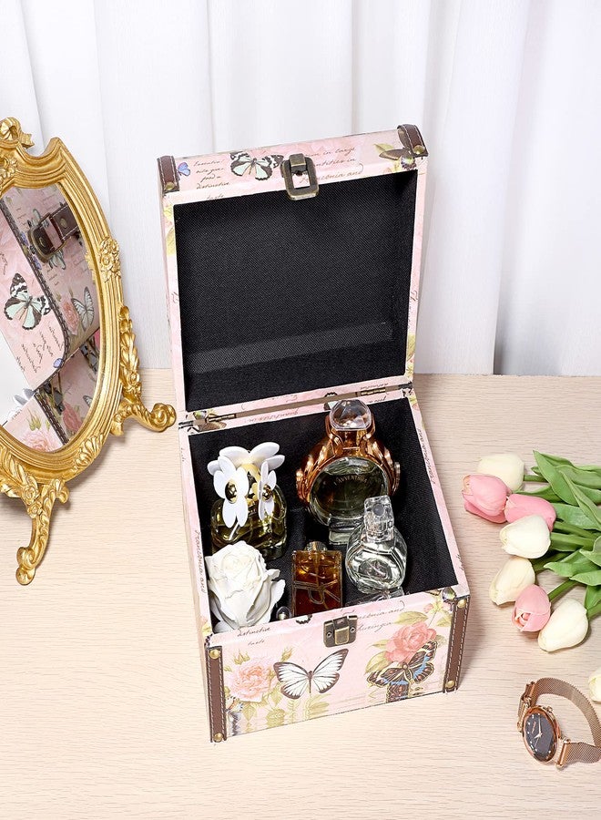 ELLDOO Decorative Treasure Chest Box, Wooden + PU Leather Storage Box for Jewelry Trinkets, Keepsakes box for Girls Women Gifts (Butterfly Pattern, Large) - Image 5
