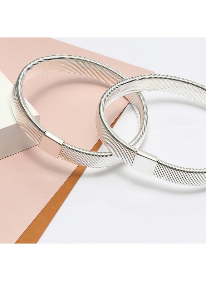 Anti-Slip Shirt Sleeve Metal Armbands Stretch Elastic Armbands Bracelet Sleeve Holders 1 Pair - Image 3