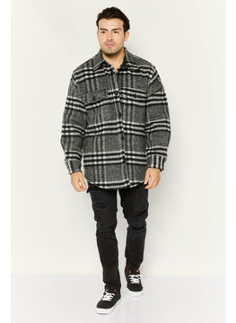 GANT Men Plaid Jacket Shirt, Black  - Image 2