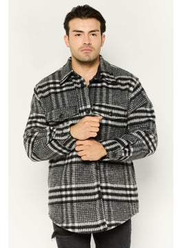 GANT Men Plaid Jacket Shirt, Black  - Image 1