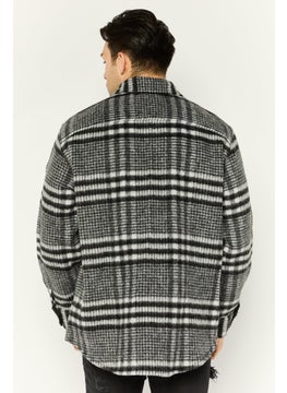 GANT Men Plaid Jacket Shirt, Black  - Image 4