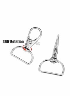Excefore 20 Pieces Swivel Keyrings Clasps Lobster Clasps Trigger Snap Hooks with D Ring for Crafts Bag Making Jewellery Making Lanyard Pet Leashes Ropes  - Image 2
