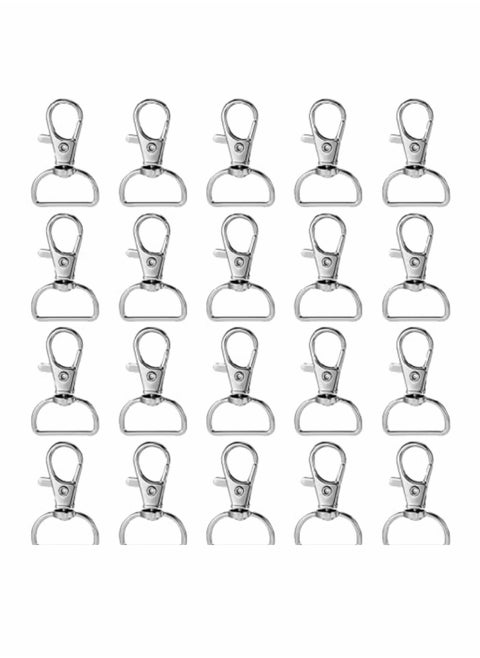 20 Pieces Swivel Keyrings Clasps Lobster Clasps Trigger Snap Hooks with D Ring for Crafts Bag Making Jewellery Making Lanyard Pet Leashes Ropes