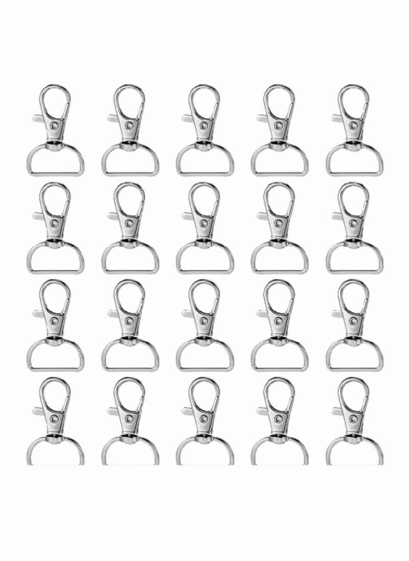 Excefore - 20 Pieces Swivel Keyrings Clasps Lobster Clasps Trigger Snap Hooks with D Ring for Crafts Bag Making Jewellery Making Lanyard Pet Leashes Ropes - Image 1