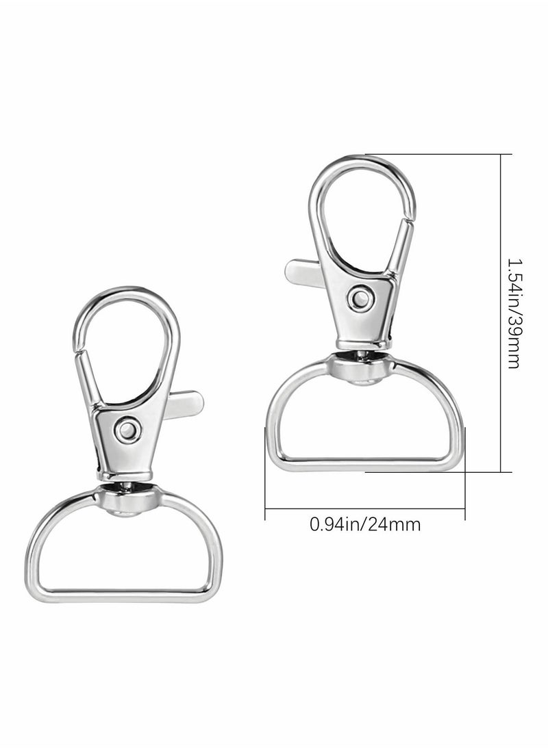 Excefore - 20 Pieces Swivel Keyrings Clasps Lobster Clasps Trigger Snap Hooks with D Ring for Crafts Bag Making Jewellery Making Lanyard Pet Leashes Ropes - Image 1