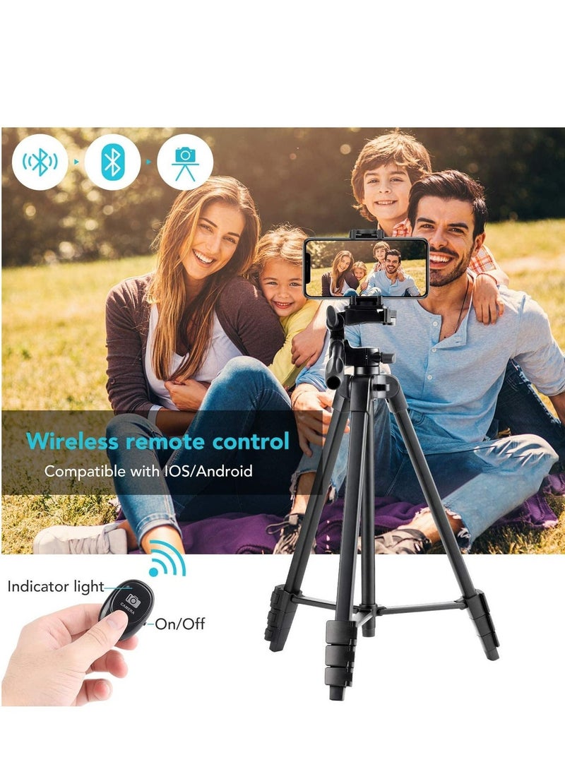 Flexible Tripod, 136cm Extendable Phone Tripod Stand with Carry Bag,Cell Phone Tripod with Wireless Remote,Universal Tripod for Video Selfie,iPhone Tripod Stand Travel Camera Tripod - Image 2