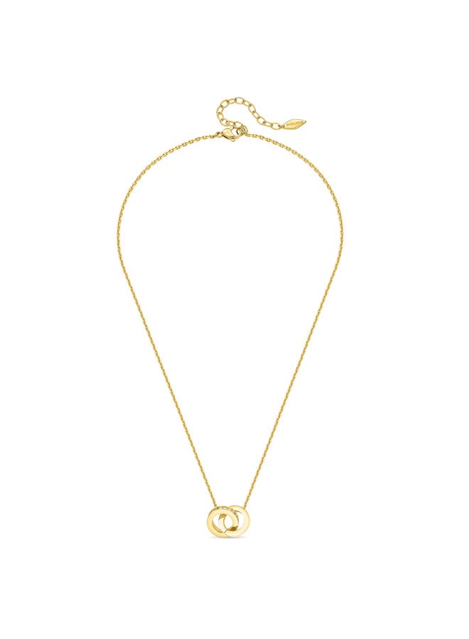 POLICE Unity Gold-Plated NecklaceCrystal-Adorned Pendant with Sleek Gold-Plated Ring - Image 1