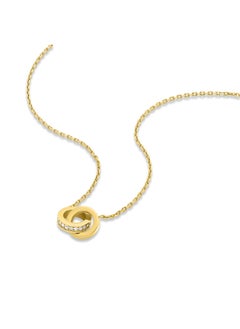 POLICE Unity Gold-Plated NecklaceCrystal-Adorned Pendant with Sleek Gold-Plated Ring  - Image 2