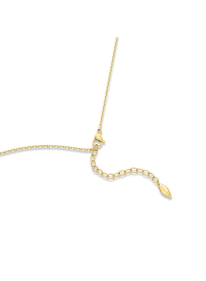 POLICE Unity Gold-Plated NecklaceCrystal-Adorned Pendant with Sleek Gold-Plated Ring - Image 3
