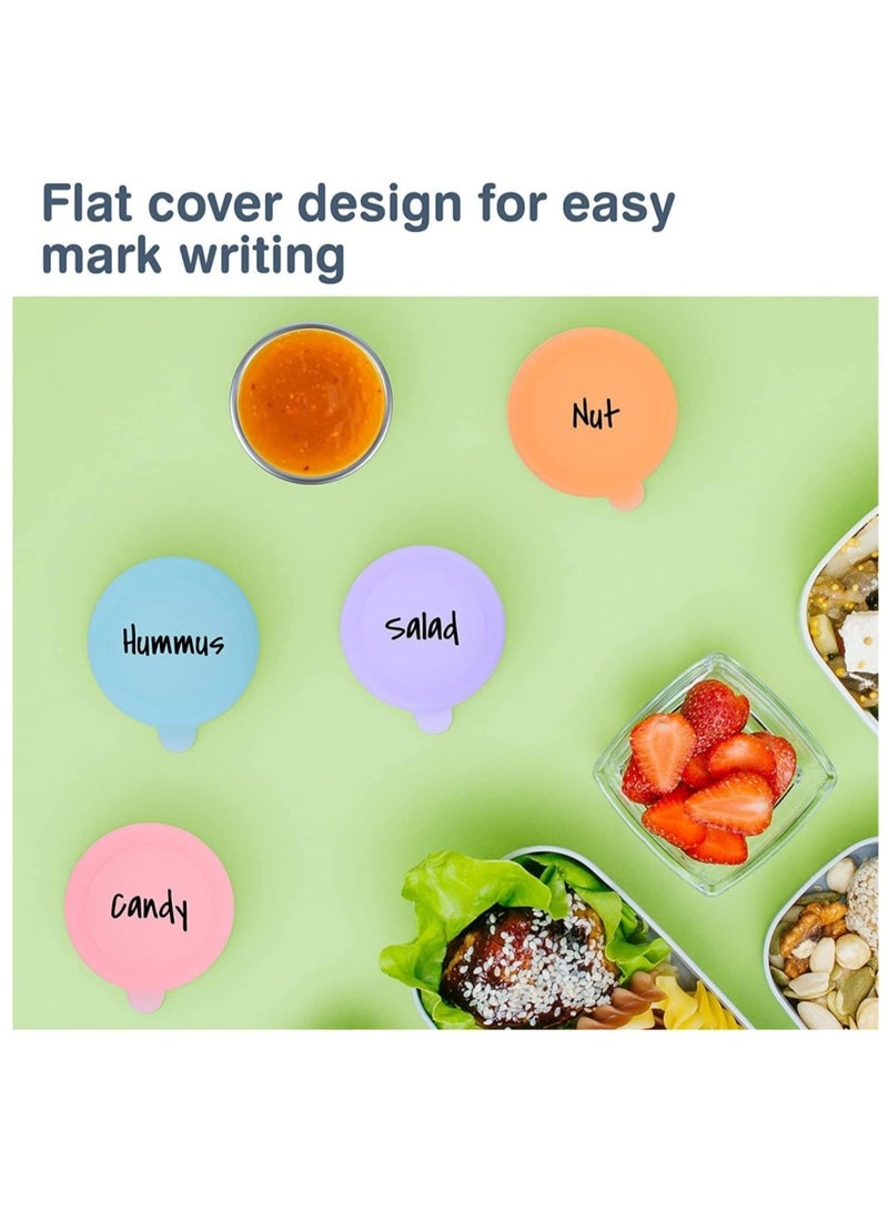 Coolchic 6 Pack Stainless Steel Salad Dressing Container,Sauce Cups Containers, 6 x 3.5cm Reusable Condiment Containers, Leakproof Silicone Lids for Lunch Bento Box, Picnic and Travel - Image 4