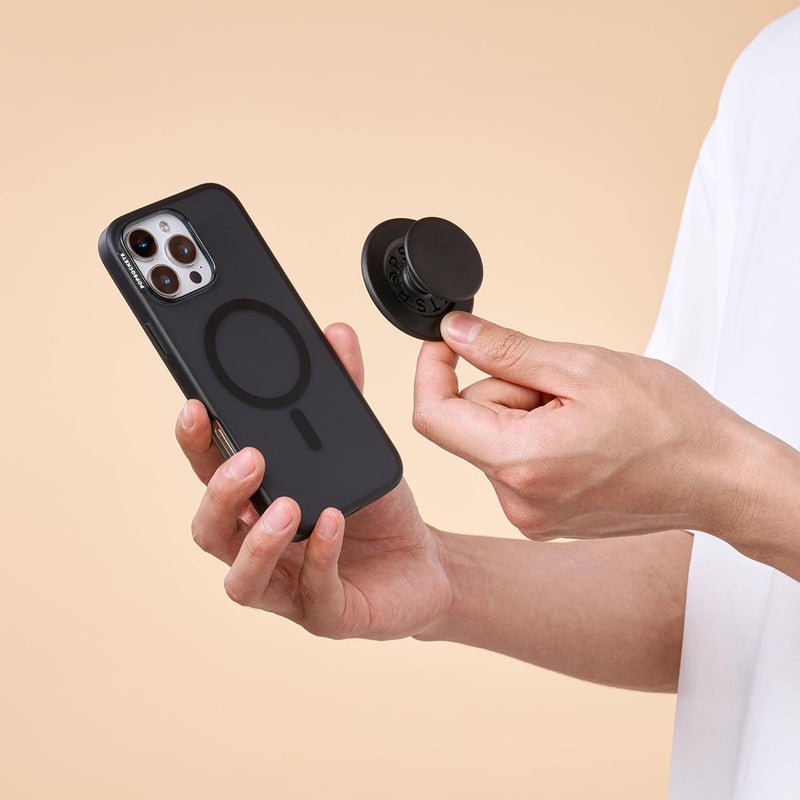 PopSockets Phone Grip for MagSafe, Magnetic Holder, Phone Stand, Black - Black - Image 4