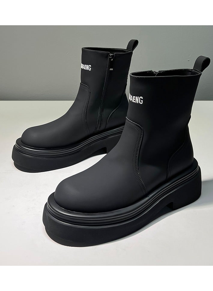 Warrior New Youth Fashion Thick Sole High Top Boots - Image 2
