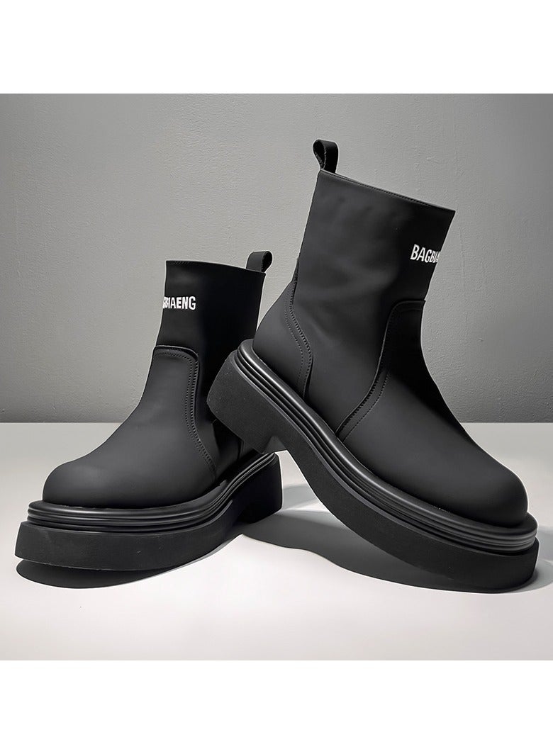 Warrior New Youth Fashion Thick Sole High Top Boots - Image 3