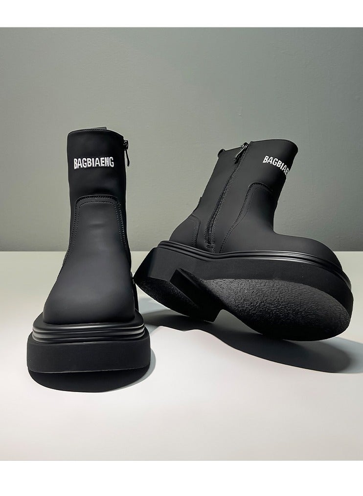Warrior New Youth Fashion Thick Sole High Top Boots - Image 5