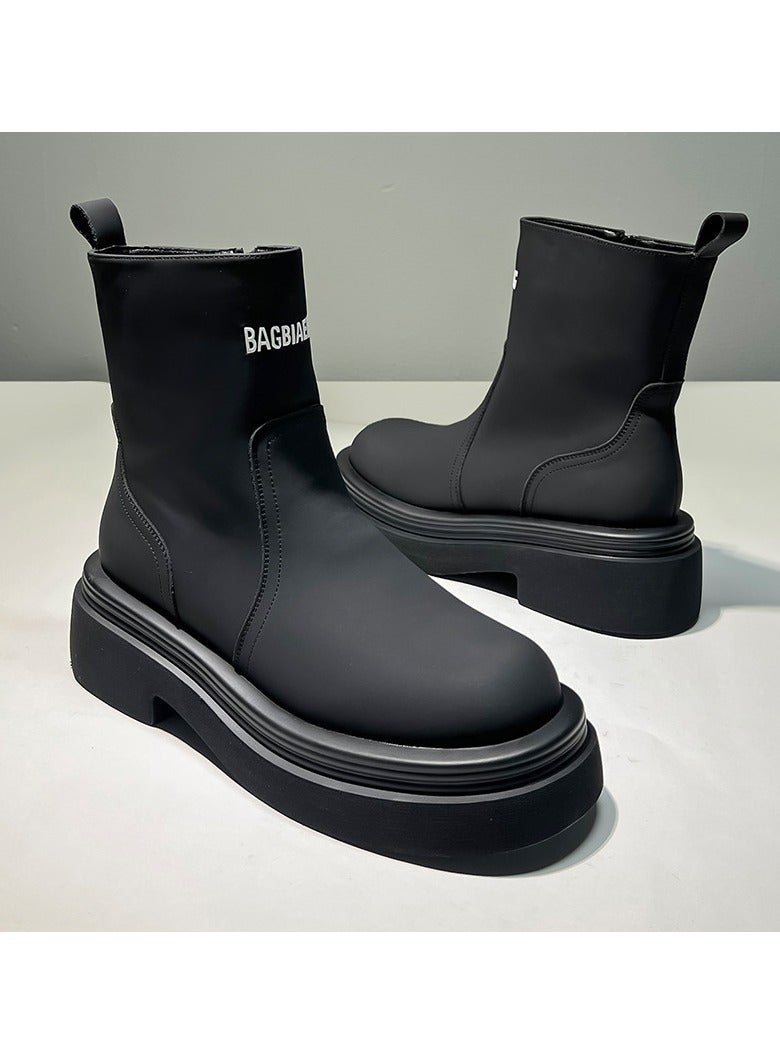 Warrior New Youth Fashion Thick Sole High Top Boots - Image 4