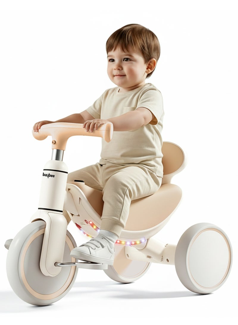 BAYBEE Baby Tricycle for Kids | Childrens Tricycle with Dazzling Light & Music, Durable Sturdy Frame & 3 Wheels Safe Design Kids Tricycle | Baby Cycle Kids Cycle | Easy to Assemble | Baby Tricycle for Children 2 to 5 Years Boy Girl White - Image 1
