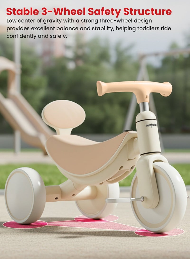 BAYBEE Baby Tricycle for Kids | Childrens Tricycle with Dazzling Light & Music, Durable Sturdy Frame & 3 Wheels Safe Design Kids Tricycle | Baby Cycle Kids Cycle | Easy to Assemble | Baby Tricycle for Children 2 to 5 Years Boy Girl White - Image 4
