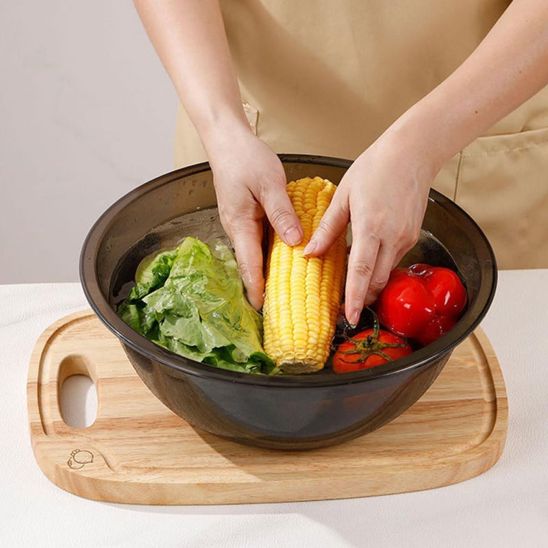 Thickened Acrylic Salad Mixing Bowl 30cm Gray Kitchen Prep And Serving Basin - Image 5