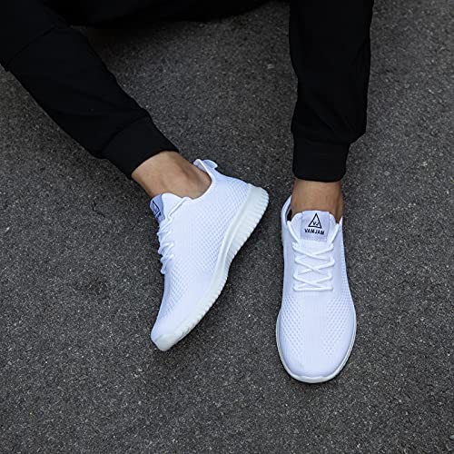 VAMJAM Men's Running Shoes Ultra Lightweight Breathable Walking Shoes Non Slip Athletic Fashion Sneakers Mesh Workout Casual Sports Shoes White Size 10.5 - Image 5