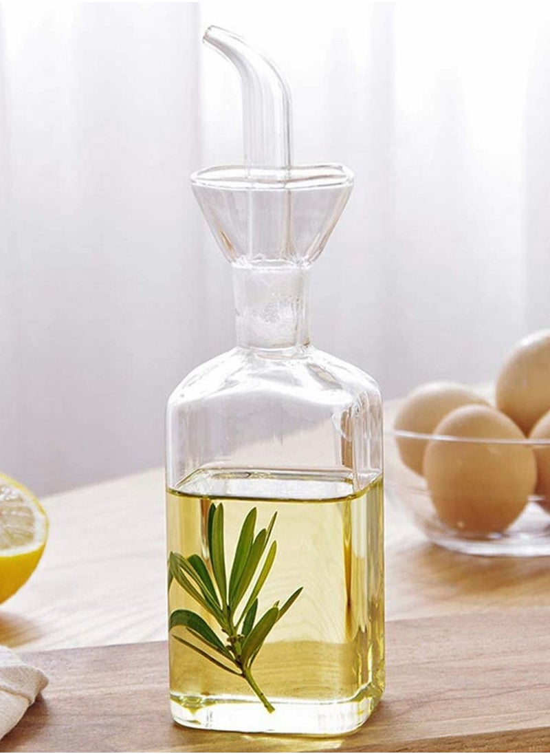 Excefore - زجاجة زيت زجاجية موزع زيت الزيتون مجموعة زجاجية 2 قطع 250 مل و 500 مل خل طبخ موزع قياس زجاج مختبر قفل حرفي مع صنبور للمطبخ والشواء - Image 1