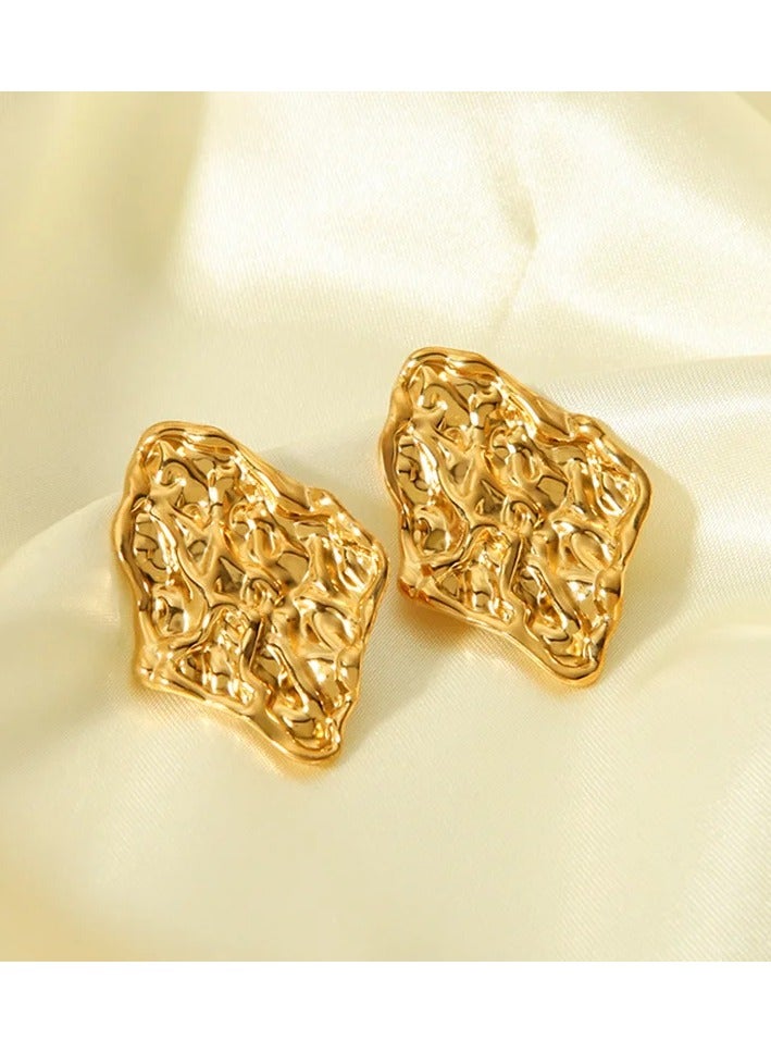 The Black Pearl Accessories Stainless Steel Golden Earring  - Image 3