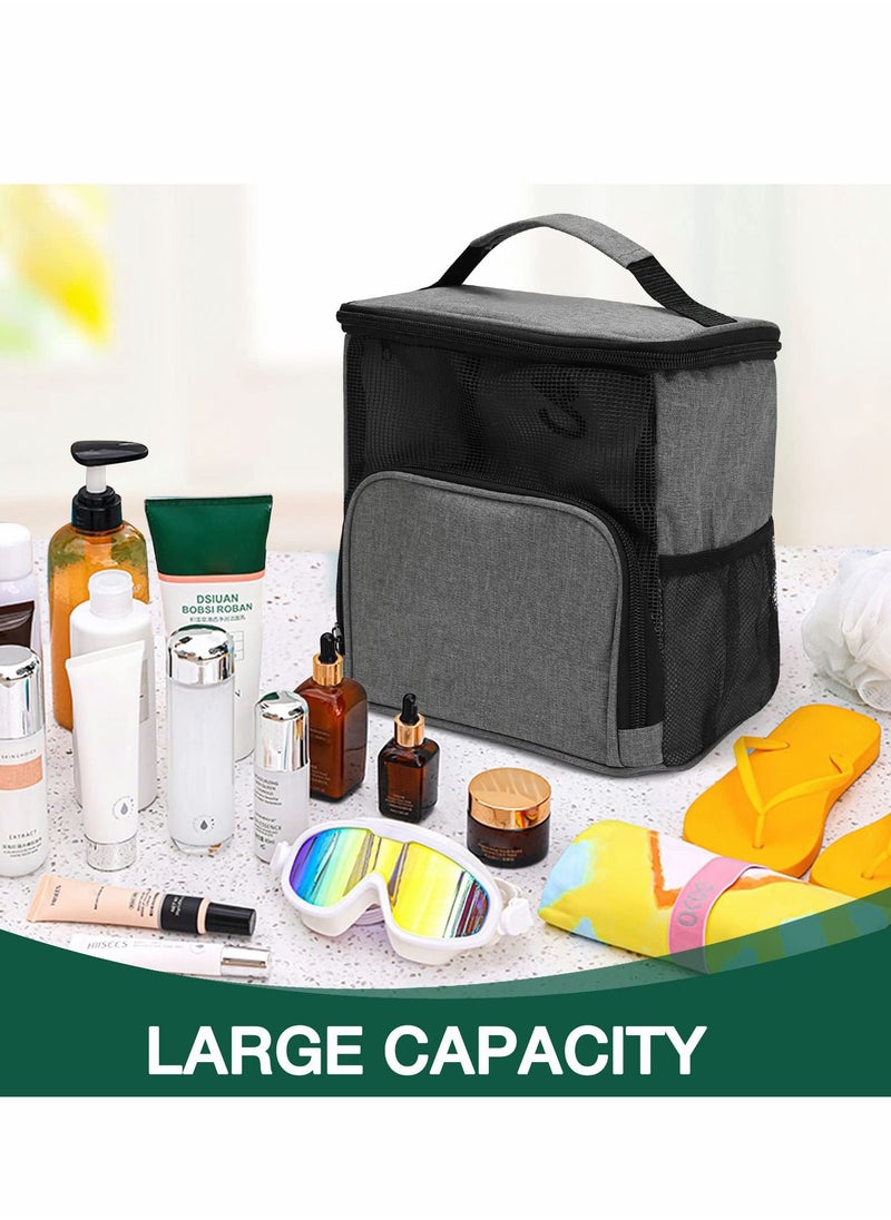 SYOSI - Shower Mesh Caddy Bag, Portable Shower Caddy for College Dorm Travel, Separate Compartment, Large Capacity, Quick Dry Mesh Base, Hanging Toiletry Bath Bag for Student. - Image 1