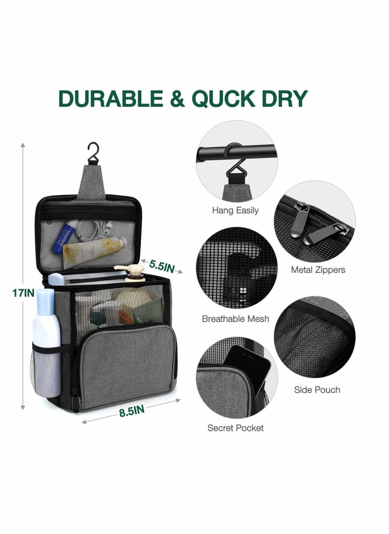 SYOSI - Shower Mesh Caddy Bag, Portable Shower Caddy for College Dorm Travel, Separate Compartment, Large Capacity, Quick Dry Mesh Base, Hanging Toiletry Bath Bag for Student. - Image 1