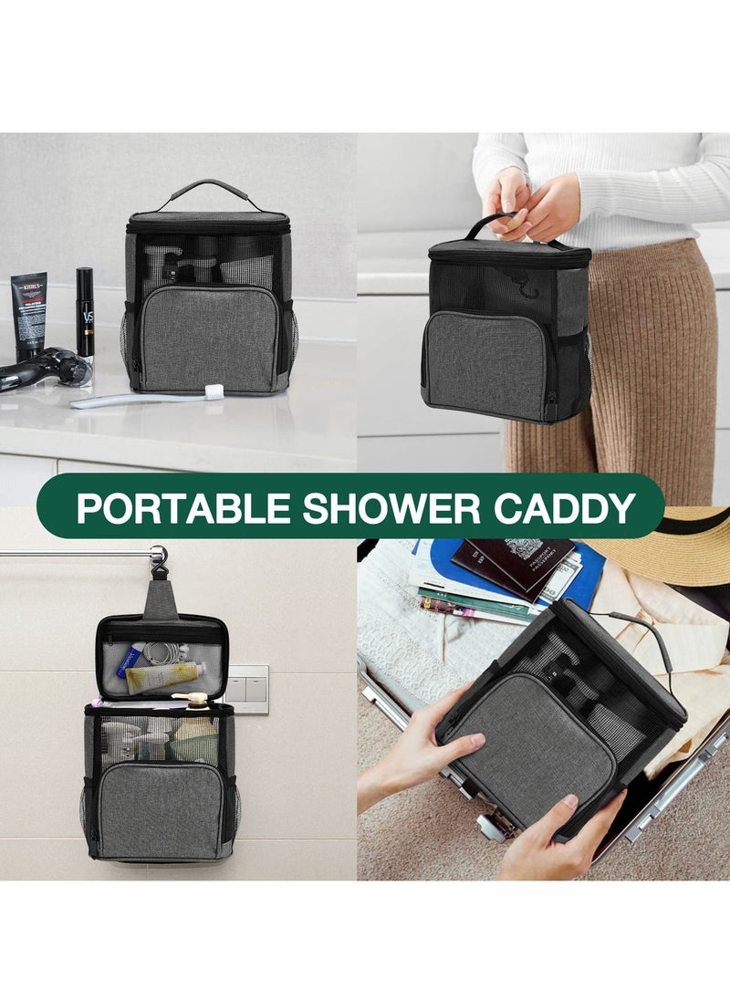 SYOSI - Shower Mesh Caddy Bag, Portable Shower Caddy for College Dorm Travel, Separate Compartment, Large Capacity, Quick Dry Mesh Base, Hanging Toiletry Bath Bag for Student. - Image 1