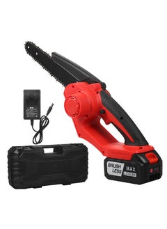 Brushless Mini Chainsaw Cordless 8 Inch, Super Powerful Hand Saw with 3.0Ah Battery, 1 Hour Run-Time Electric Chainsaw, Small Handheld Chainsaw for Wood Cutting Tree Trimming