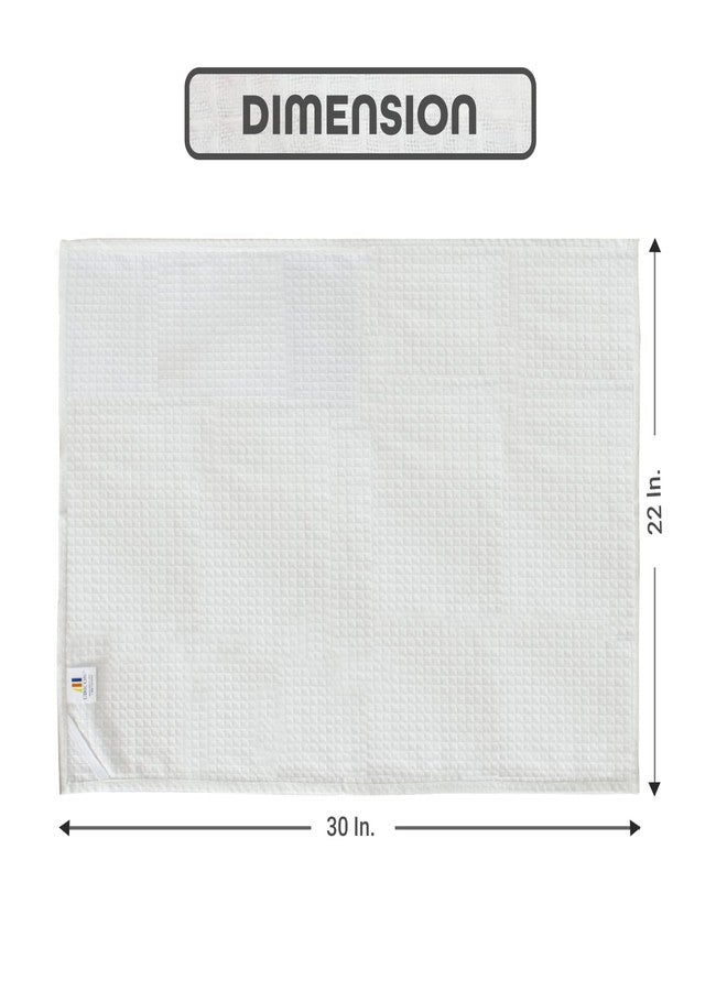 UBICON 100% Organic, Thin, Soft and Climate Friendly Cotton White Towels (30" X 22") Featuring Waffle Wave Design for Extra Absorbency, Cleaning Power and Durability (5) - Image 2