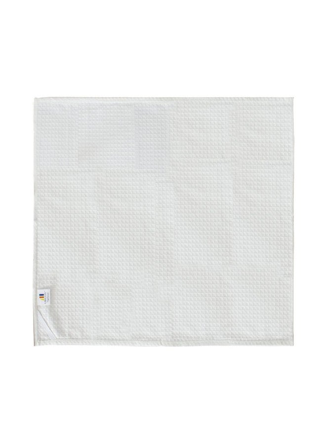 UBICON 100% Organic, Thin, Soft and Climate Friendly Cotton White Towels (30" X 22") Featuring Waffle Wave Design for Extra Absorbency, Cleaning Power and Durability (5) - Image 1