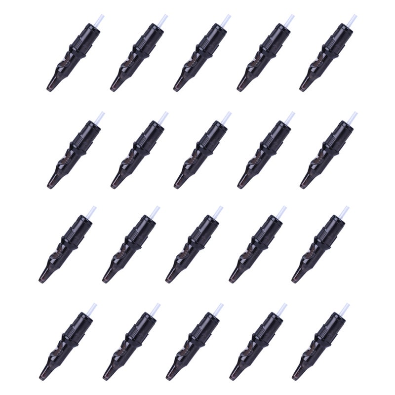 Tattoo Ball Point Pen: 20 Pcs Black Set With One-Piece Needle - Transparent Housing For Ink Track Observation Tattoo Practice Pen For Beginners And Tattoo Artists - Image 1