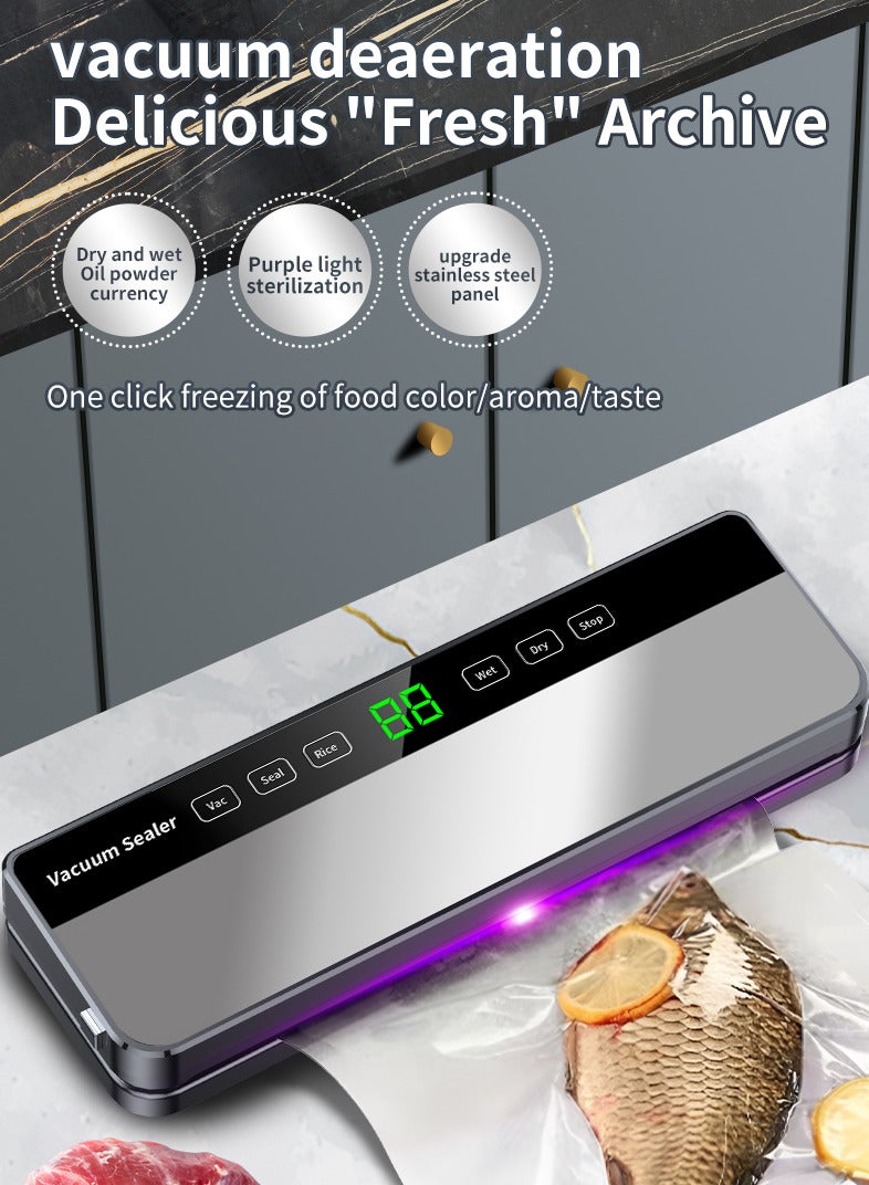 جوشبيرغ آلة تغليف الفراغ الأوتوماتيكية لتخزين الطعام مع 50 كيس فراغ مجاني، تغليف الطعام المنزلي - Image 2