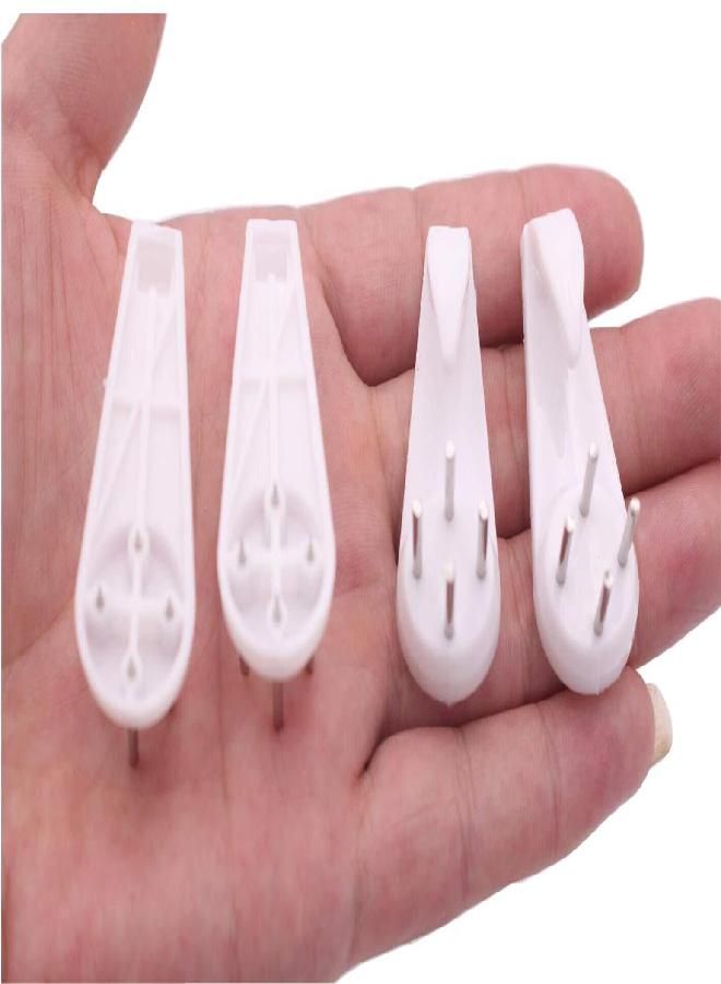 UPSTORE 20PCS White Non-Trace Wall Picture Hook Concrete Hard Wall Drywall Picture Hanging Hook Seamless Nail Plastic Fasteners Multi-Purpose Wall Mount Non-Mark Hooks for Photo Album Frame Clock Hanging  - Image 2