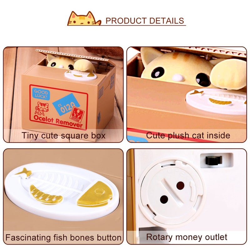 Automatic Cat Stealing Money Bank Piggy Bank Saving Box Children Birthday Gift - Image 4
