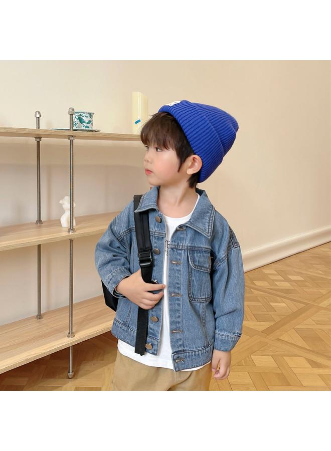 Boys' Denim Coat Spring And Autumn Baby Children's Clothing Baby Korean Style Trendy Cool Top X3539