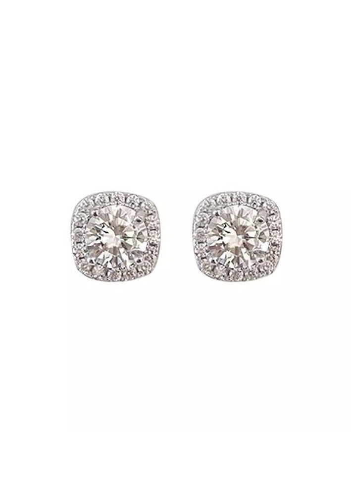 xozgdovg Mosan diamond stud earrings large square zirconium commuter earrings for girls  - Image 1