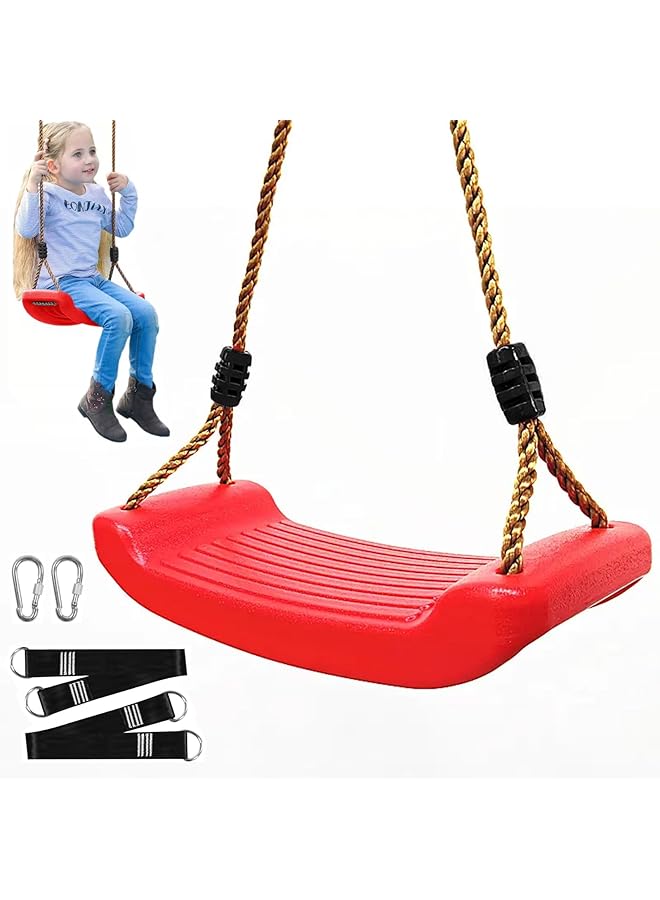 Sumkyle Plastic Swing Seat Kids Swing Seat With Adjustable Rope And 2 Carabiners Outside Swing Seat Strong Tree Swing For Playground Backyard Holds100Kg For 3 10 Years Kids Children - Image 1