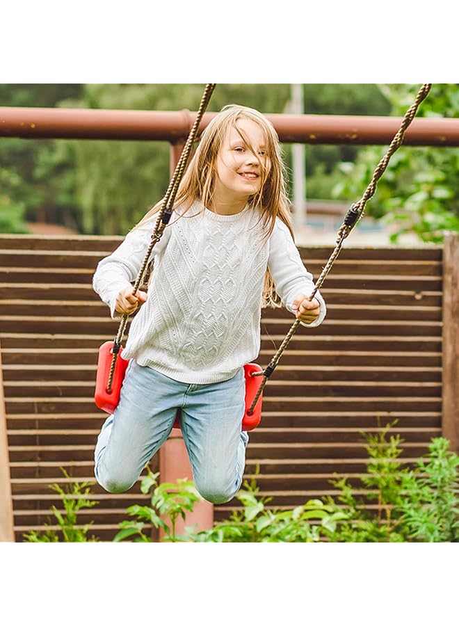 Sumkyle Plastic Swing Seat Kids Swing Seat With Adjustable Rope And 2 Carabiners Outside Swing Seat Strong Tree Swing For Playground Backyard Holds100Kg For 3 10 Years Kids Children - Image 5
