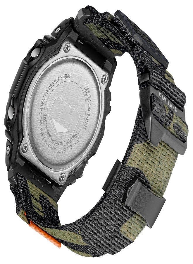 DAVILANE 16mm Replacement Band for Casio G Shock G-5600/5700/6900/8900,GW-5600/M5610/6900/8900,GM-5610,GB-5600 G-Hook & Badge Decoration Design Nylon Casio Watch Strap - Image 1