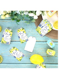 Generic 50Pcs Lemon Thank You Tags, Lemon Baby Shower Decoration Gift Tags Blue Yellow for Summer Lemon Theme Bridal Shower Bachelorette Wedding  - Image 5